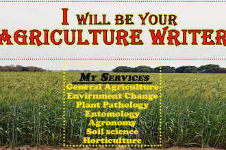 write article, blogs related to agriculture and climate