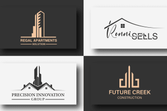 do minimalist real estate realtor construction property business logo design