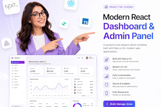 build a modern react dashboard and admin panel with nextjs