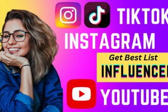 research the best influencers for your business niche