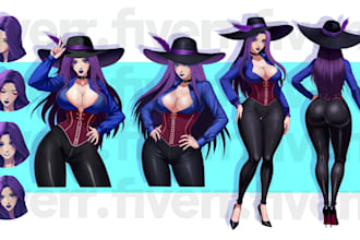 draw character design sheet anime professional