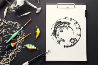 make creative fishing logo design with unlimited revisions
