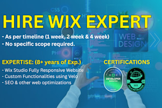 help you with with wix hire wix expert design and code