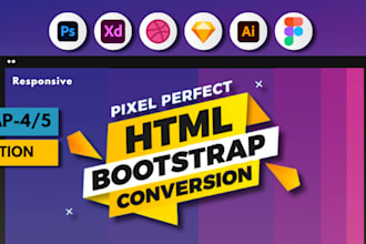 convert PSD to HTML, xd to html, figma to HTML, pdf to HTML, sketch, website