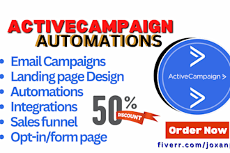 do active campaign automations, landing page design