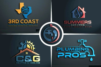 make plumbing hvac heating oil gas air conditioning logo
