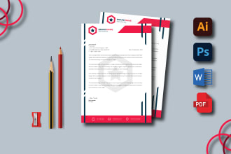 unique design awesome letterhead, business card, stationery word format
