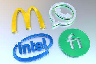 convert 2d logo to 3d ready stl file for 3d printing with amazing render pack