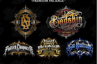 custom hand lettering for logo brand, tattoo, etc