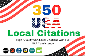 manual 350 USA local citations with nap consistency for SEO