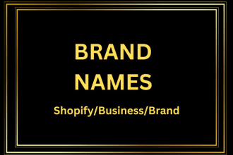 brainstorm 10 business names, domain name, and shopify store name with slogans