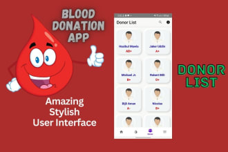 design and develop a blood donation android app