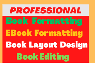 do manually book formatting, book layout design for you
