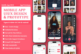 design modern mobile app uiux in figma or adobe xd