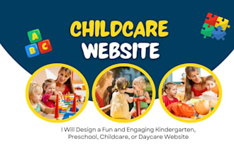 design kindergarten, preschool, childcare, daycare website