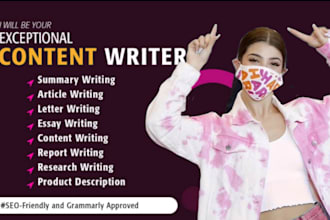 do SEO blog content or article writing, copywriting on any niche