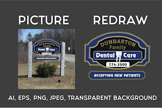 redraw, vectorize, convert logo or graphic to vector