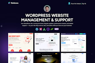provide monthly wordpress maintenance plan, monitoring, security, performance