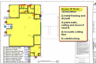 do quantity takeoff of drywall and interior finishes