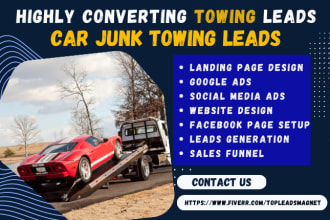 generate towing leads junk car towing leads auto transport leads towing leads