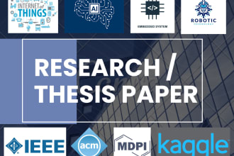 develop iot, ai, ml, dl solutions for research or thesis publication