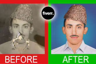 do photo restoration, photo enhance and upscale old photos
