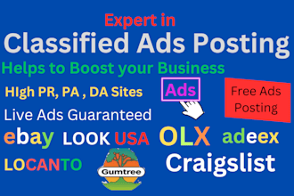 do 350 classified ads manually posting in USA