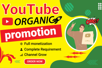 do organic youtube video channel promotion and monetization