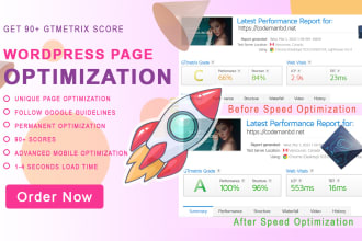 increase wordpress speed optimization for gtmetrix, google page speed insights