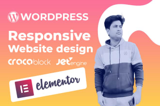 build wordpress website design with elementor and crocoblock