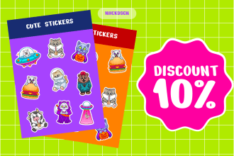 draw kawaii cute animal emoticons, stickers, chibi character