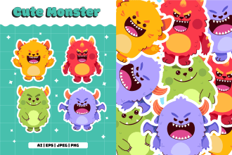 draw custom cute kawaii sticker designs, cartoon character or emoticons