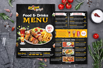 design restaurant menu, digital menu or TV screen menu