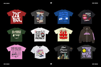 make modern typography streetwear designs for brand