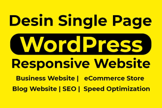 design stunning wordpress one page website, single page website