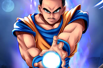 draw you as dragonball z character 90s style