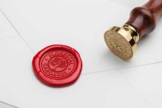 replicate your logo monogram initial on wax seal stamp