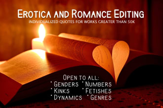 provide judgment free editing for full length romance and erotica