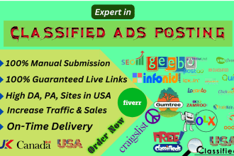 do classified ads posting in high da, pa, and ar sites in the USA