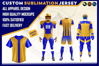 design custom sublimation jersey or sportswear 3d mockups