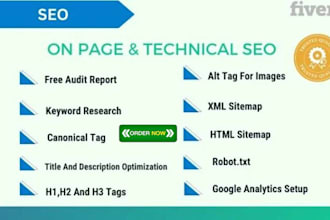 do full technical and on page SEO for wordpress and wix