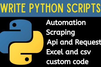 write python script,code python projects,python assignments and python tasks