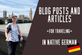 write blog posts about traveling in german