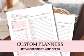design custom printable, editable planner, and journal on canva