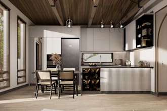 design kitchen or bathroom with 10 renders and floor plan