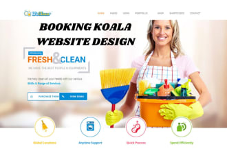 create cleaning website, company cleaning with booking koala
