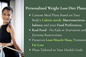 create a personalized weight loss diet plan with calories and macros