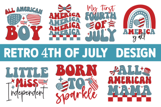 create unique retro 4th of july svg cut file bundle for your etsy and others