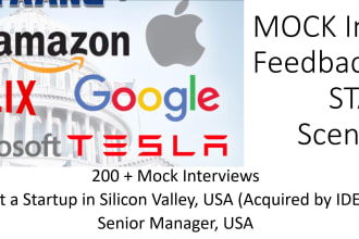 provide mock star behavioral interviews coaching for software engineers faang