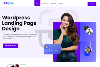 design personal wordpress landing page and product page